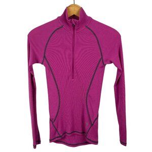 Smartwool 1/4 Zip Pullover Top Womens XS Pink Merino Wool Base Layer Light Shirt